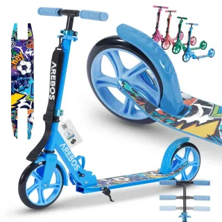Patinete Arebos City Scooter Azul Plegable