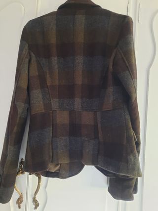 Americana paño cuadros Bershka Talla L