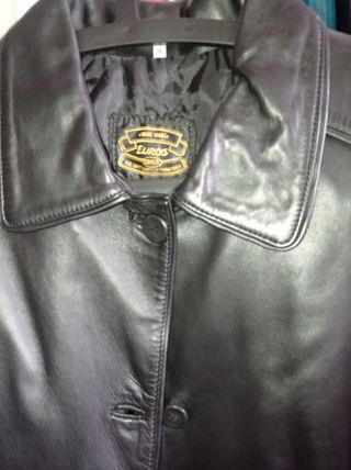 Chaqueta de piel cuero negra mujer
