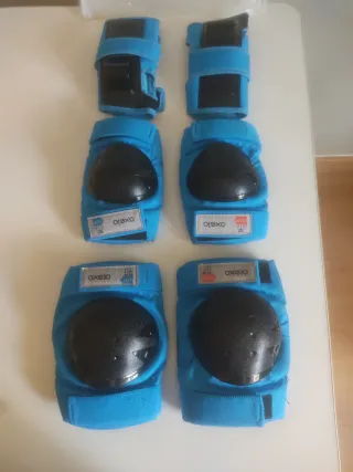 Set protectores patín/patinete niño/a azul, T-XS. 