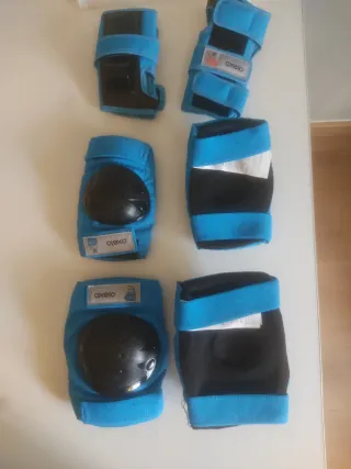Set protectores patín/patinete niño/a azul, T-XS. 