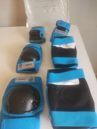 Set protectores patín/patinete niño/a azul, T-XS. 