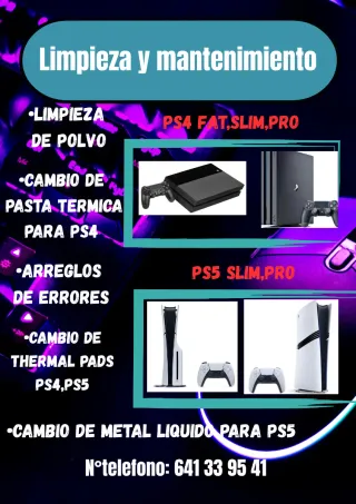 Mantenimiento y limpieza de consolas ps4/ps5