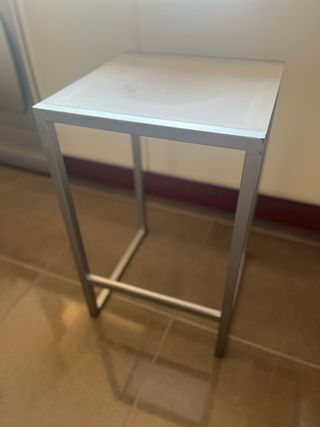 2 Taburetes Cocina Cristal y Metal