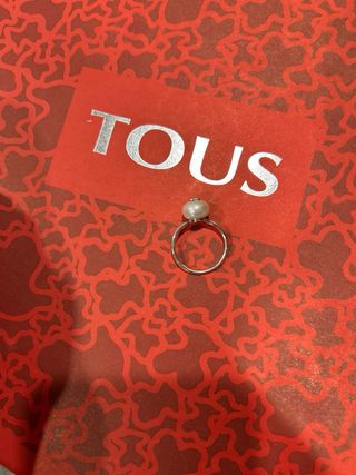 Anillo Tous Perla y Diamante Plata