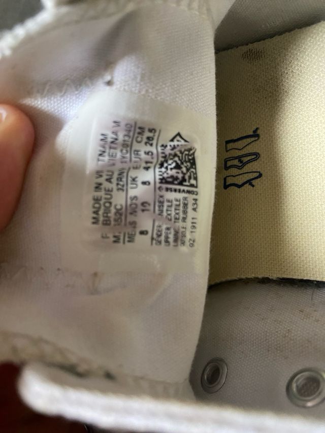 Converse Blancas Lona Hombre Talla 42