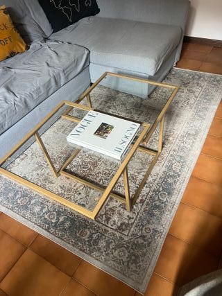 Tappeto beige e grigio