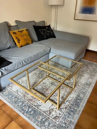 Tappeto beige e grigio