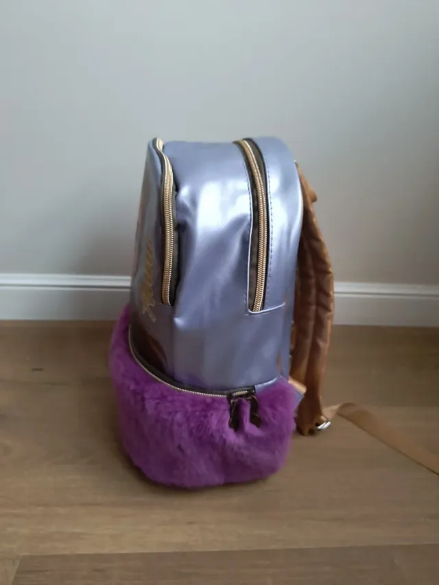 Mochila Frozen Anna Morada Peluche