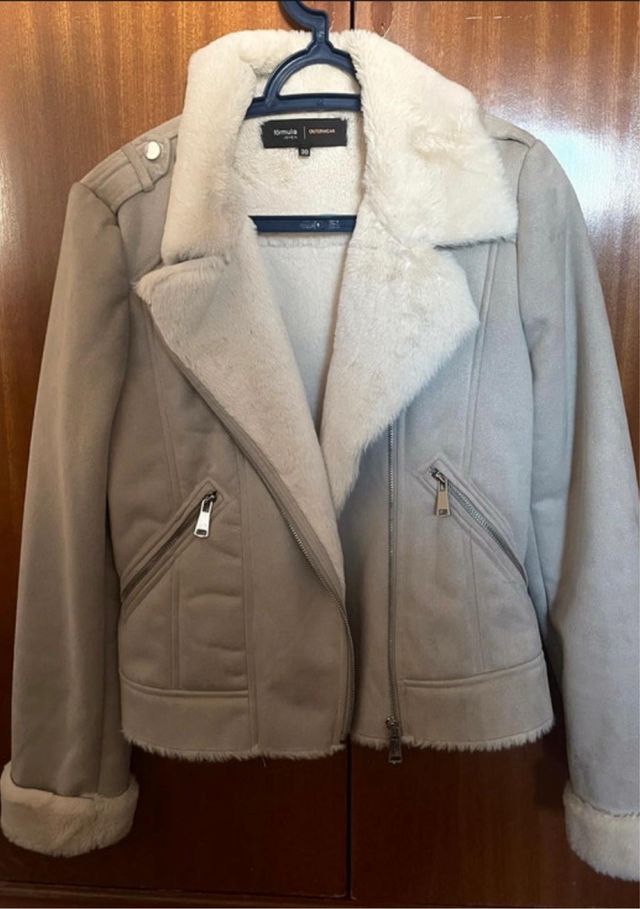 Chaqueta de ante beige