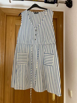 Vestido marinero rayas azul y blanco