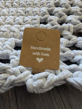 Alfombra ganchillo trapillo blanco jaspeado