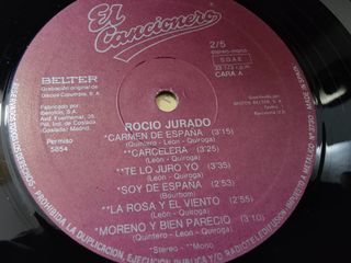 Vinilo Rocío Jurado El Cancionero