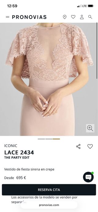 Vestido Pronovias LACE 2434 Azul T.40