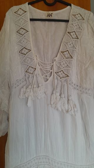 Vestido blanco boho-chic