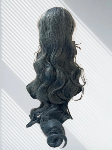 Peluca Azul Gris Pelo Natural Modelo Sole