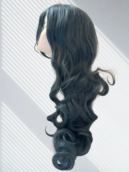 Peluca Azul Gris Pelo Natural Modelo Sole