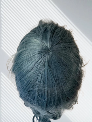 Peluca Azul Gris Pelo Natural Modelo Sole