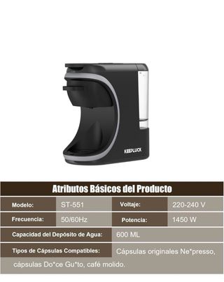 Cafetera Nespresso, dolce gusto y cafe molido