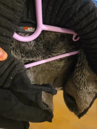Abrigo de ante con forro de pelo de unicornio