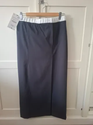 Falda midi gris talla S