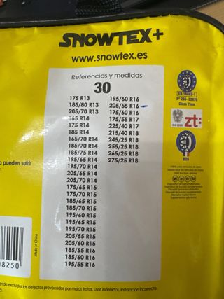 Cadenas textiles 205/55 R16