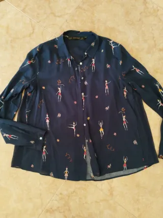 Blusa Zara mujer estampado bailarinas