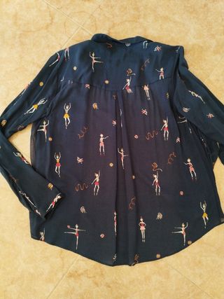 Blusa Zara mujer estampado bailarinas
