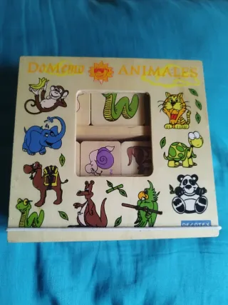 Dominó infantil de madera animales