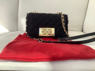 Bolso Carolina Herrera Negro y Dorado