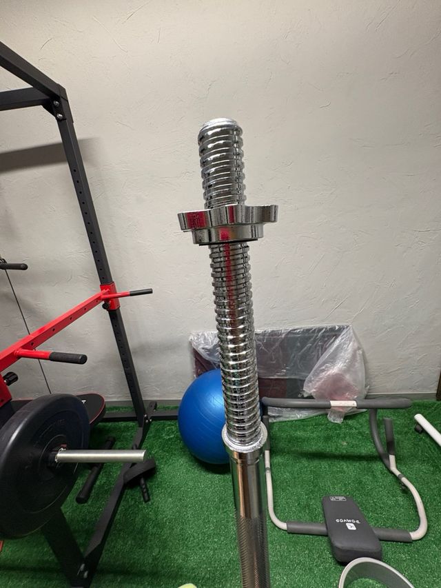 Barra de discos para gimnasio