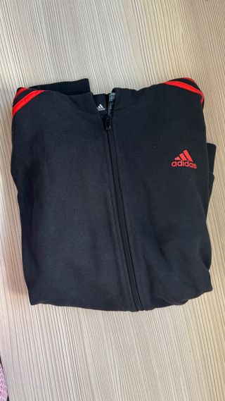 Sudadera Adidas Negra con Cremallera y Capucha