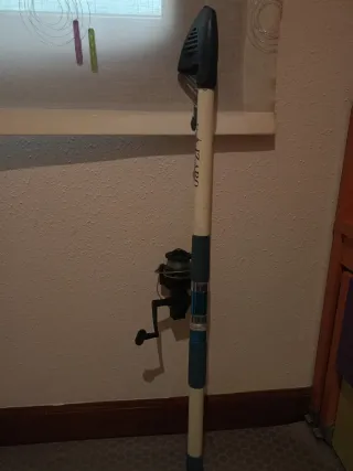 Caña de pescar con carrete