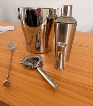 Kit Coctelería Metal Plateado
