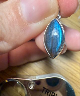 Colgante Plata Ley Labradorita Azul