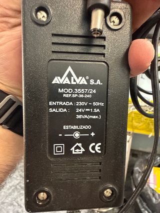 Fuente Alimentación AVALVA 24V 1.5A 36VA