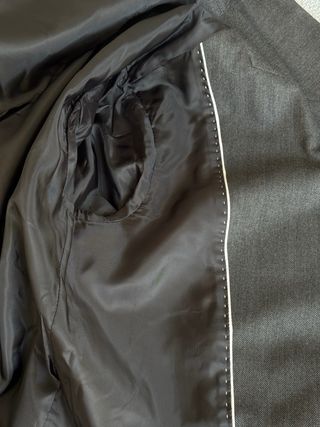 Americana lana traje gris oscuro Talla S