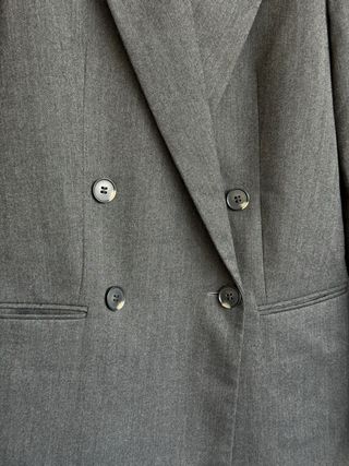 Americana lana traje gris oscuro Talla S