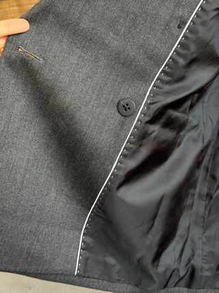 Americana lana traje gris oscuro Talla S