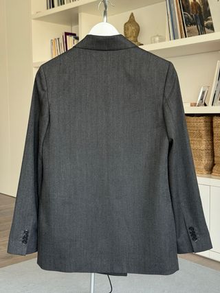 Americana lana traje gris oscuro Talla S
