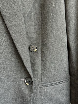 Americana lana traje gris oscuro Talla S