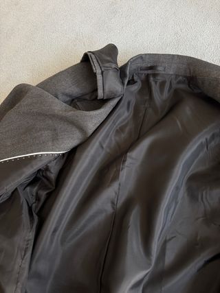 Americana lana traje gris oscuro Talla S