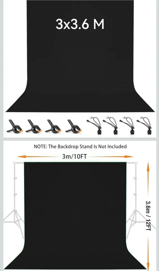 Fondo Fotografía Negro 3x3.6m