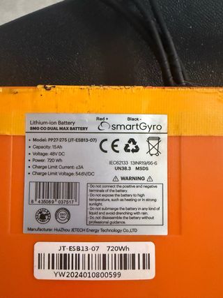 Batería Smartgyro 48V 15AH
