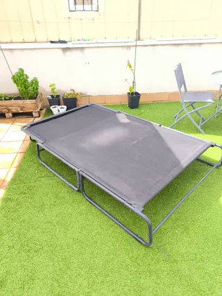 Mesa y 4 Sillas Jardín Cristal y sofá cama