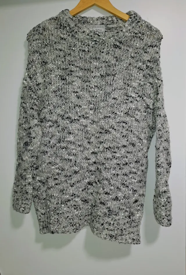 Jersey mujer tweed gris y negro