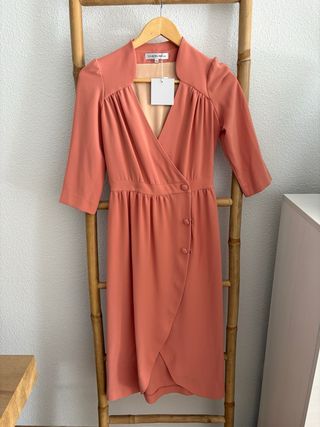 Vestido midi Cherubina  salmón 