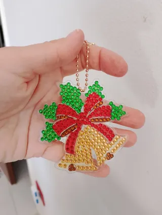 Portachiavi Decorazione Natalizia Campane Fiocco