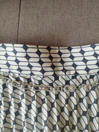 Falda larga plisada negra y blanca Talla L