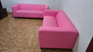 2 Sofás Klippan 2 plazas rosa Ikea